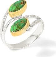 YS GEMS Stabilized Turquoise Cabochon Wrap Ring