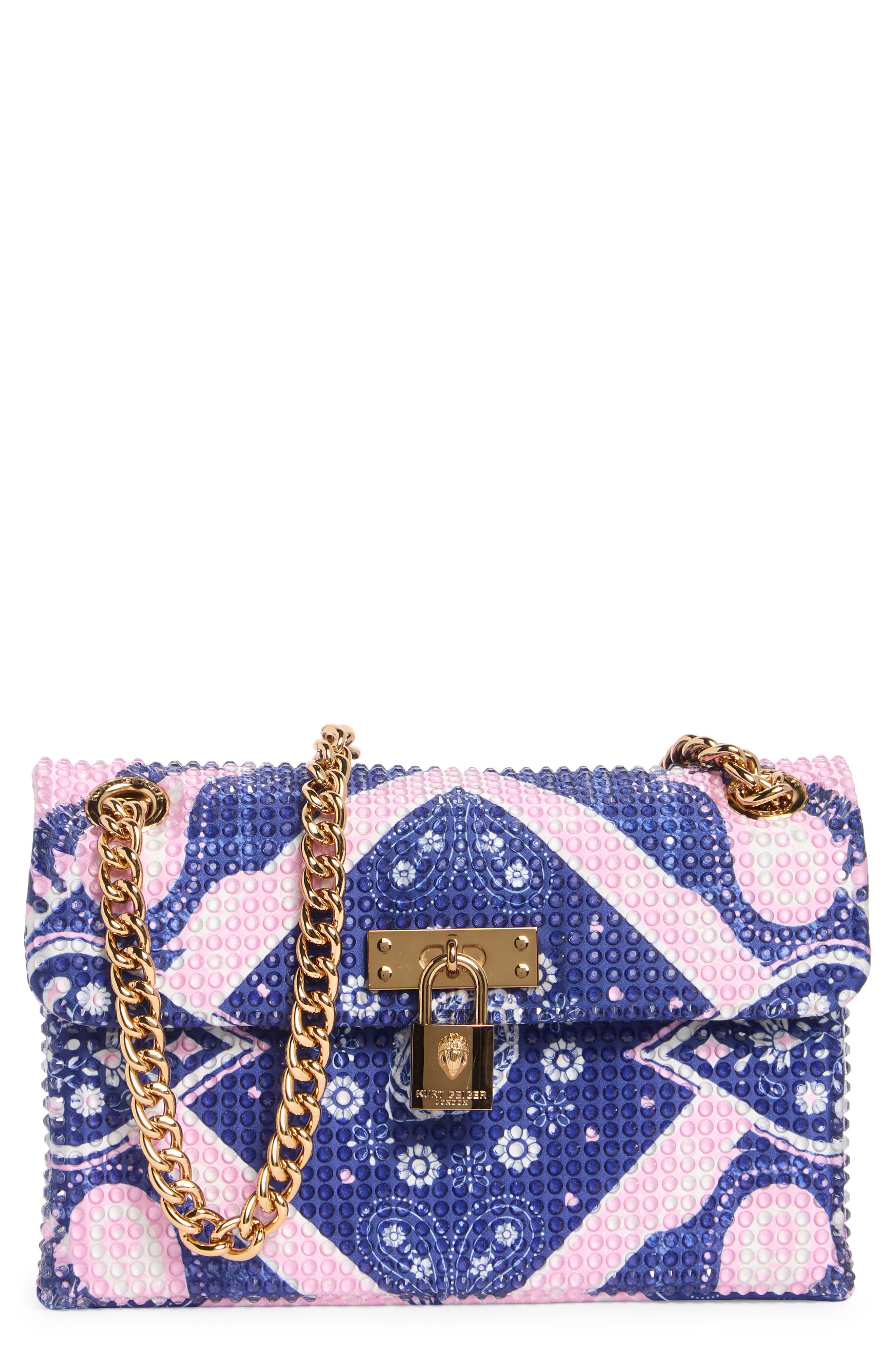 Kurt Geiger London Crystal Fabric Mini Brixton Convertible Crossbody Bag