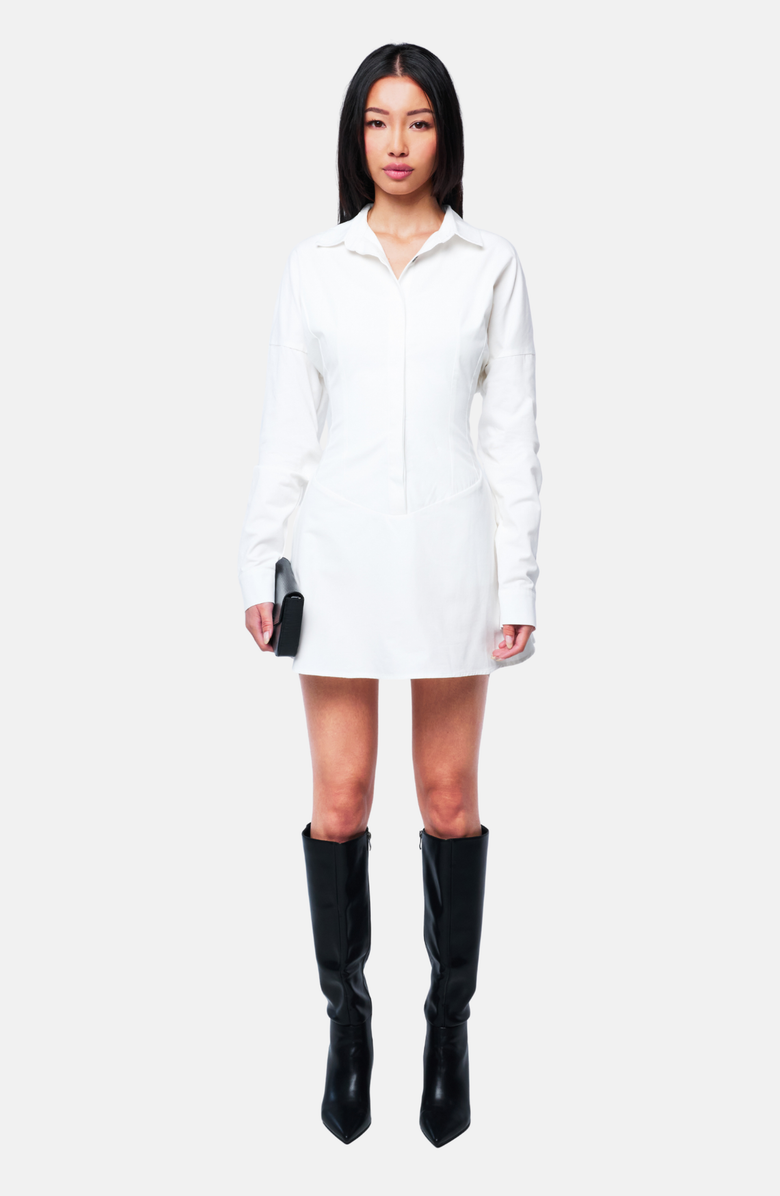 OW Collection Ellie Shirt Dress, Alternate, color, White