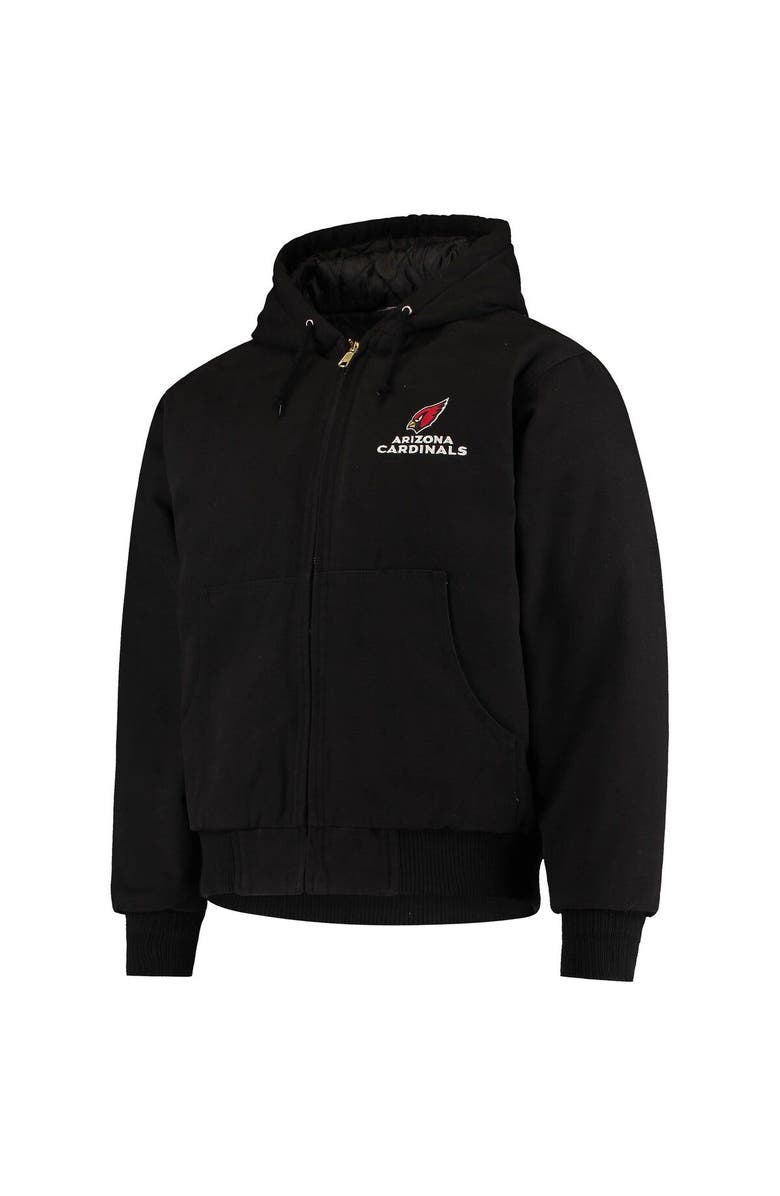 DUNBROOKE Men's Dunbrooke Black Arizona Cardinals Dakota Cotton Canvas Hooded Jacket, Alternate, color, 