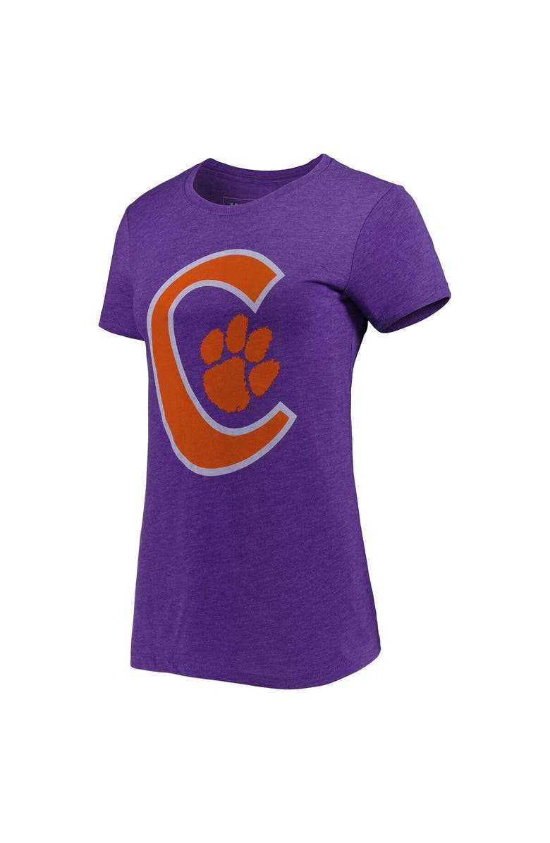 HOMEFIELD Women's Homefield Heathered Purple Clemson Tigers Vintage Tri-Blend T-Shirt, Alternate, color, 