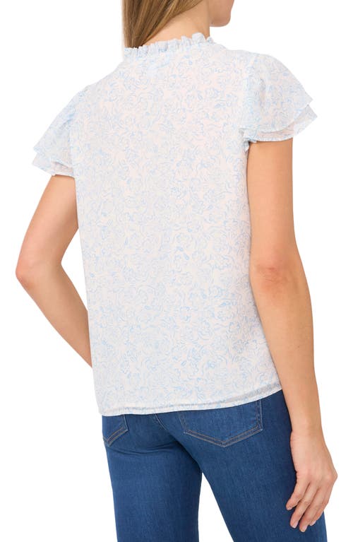 CECE CECE FLUTTER SLEEVE KEYHOLE TOP 