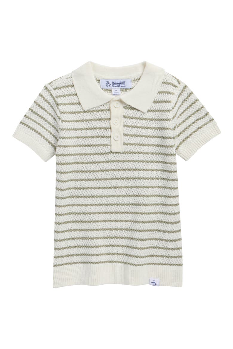 Kids' Polo Sweater, Main, color, SEA GRASS