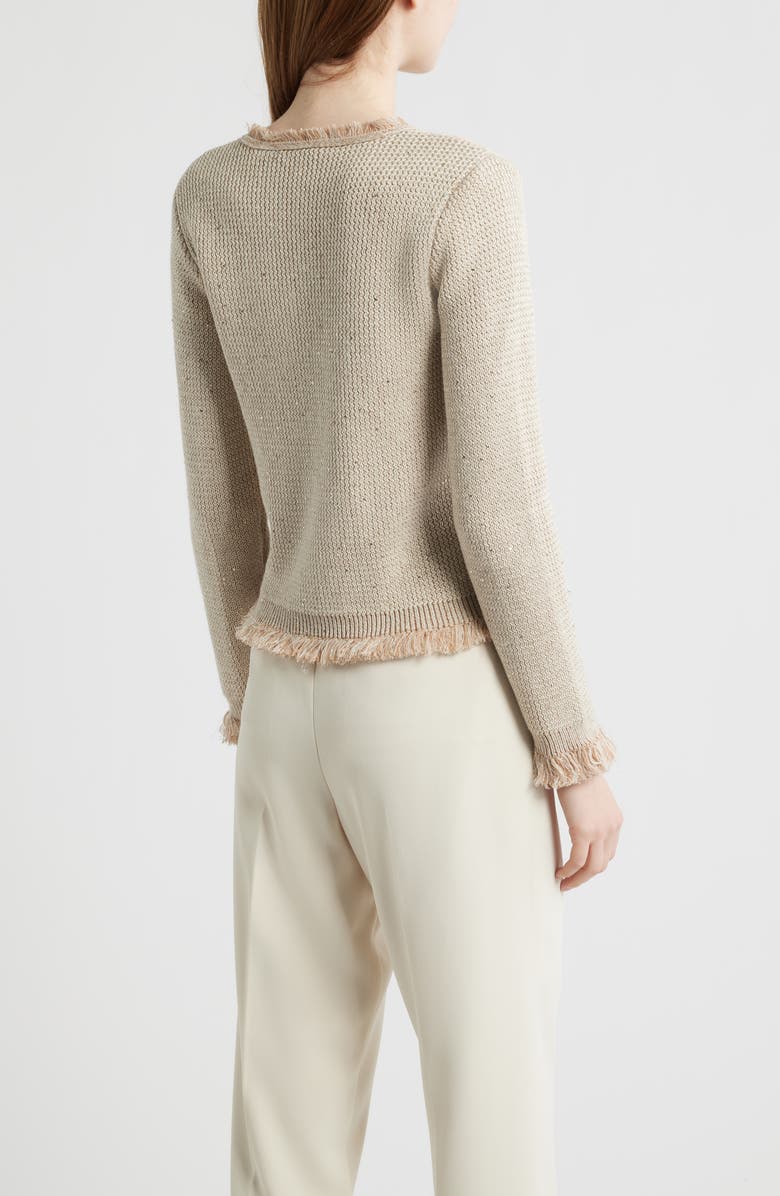 KOBI HALPERIN Kailey Sequin Fringe Cardigan, Alternate, color, Natural