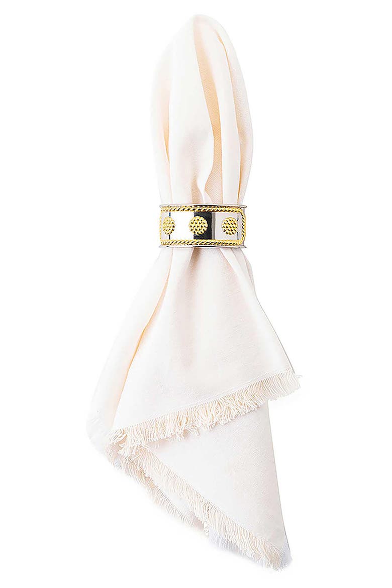 Berry & Thread Gold Accent Napkin Ring, Alternate, color, BRIGHT SATIN SILVER/ GOLD