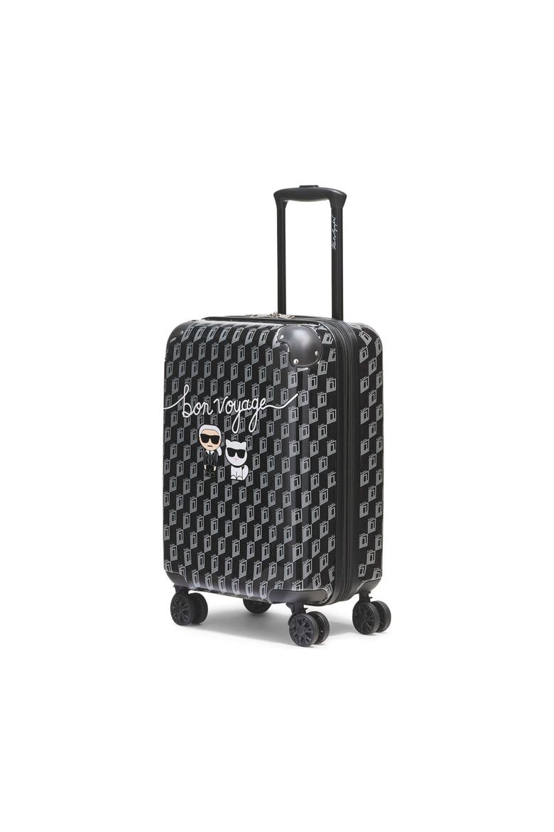 Bon Voyage 21" Upright Carry On Suitcase, Alternate, color, Black/Grey