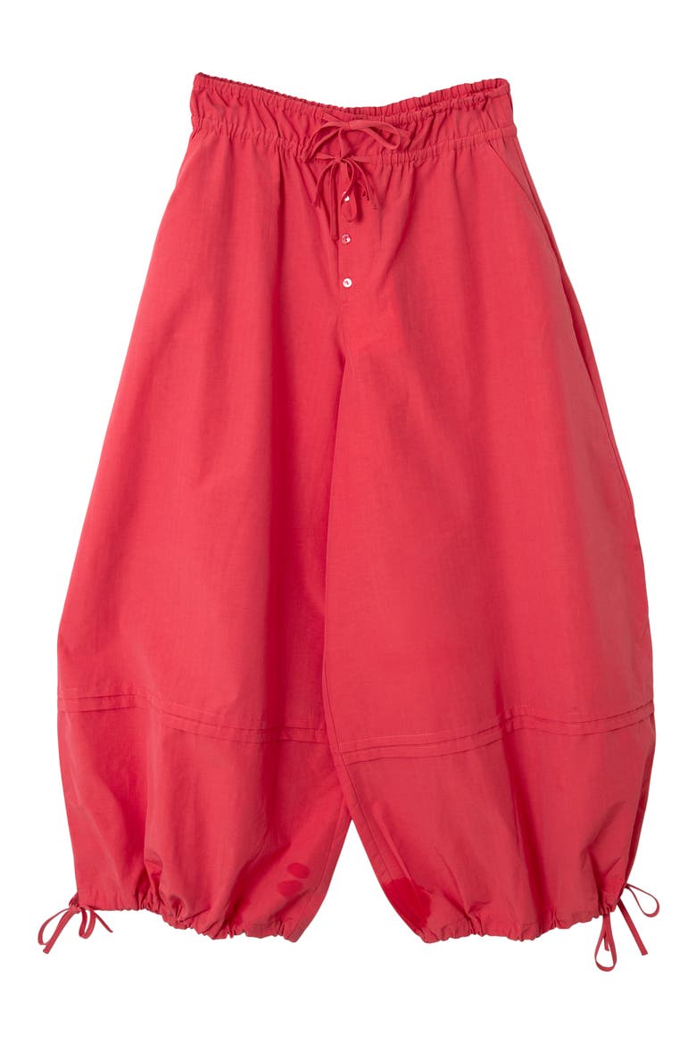 Frida Cotton Blend Crop Balloon Pants, Main, color, RED