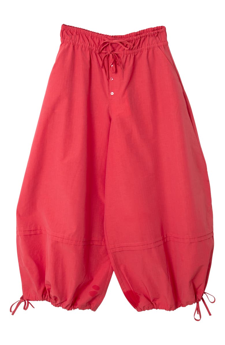 Damson Madder Frida Cotton Blend Crop Balloon Pants, Main, color, Red