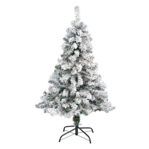 4-ft Flocked Rock Springs Spruce Artificial Christmas Tree
