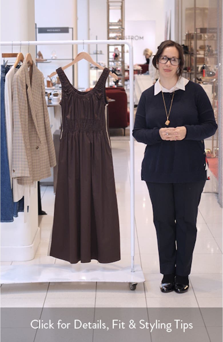 Anouk Side Stripe Smock Waist Cotton Dress, sales video thumbnail