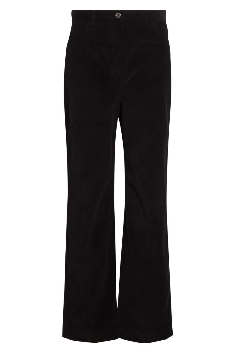 Straight Leg Corduroy Trousers, Alternate, color, BLACK