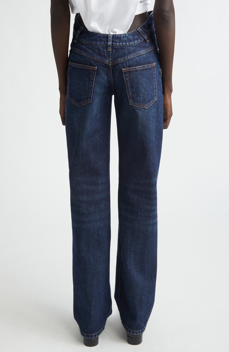 Jean Paul Gaultier Curvy Waistband Straight Leg Jeans, Alternate, color, Indigo