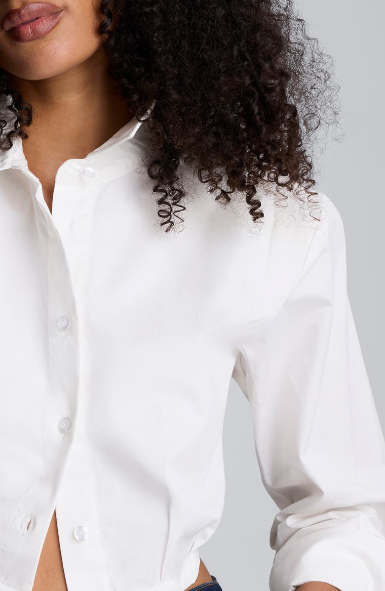 Kenneth Cole Crop Poplin Shirt, Alternate, color, Pure White