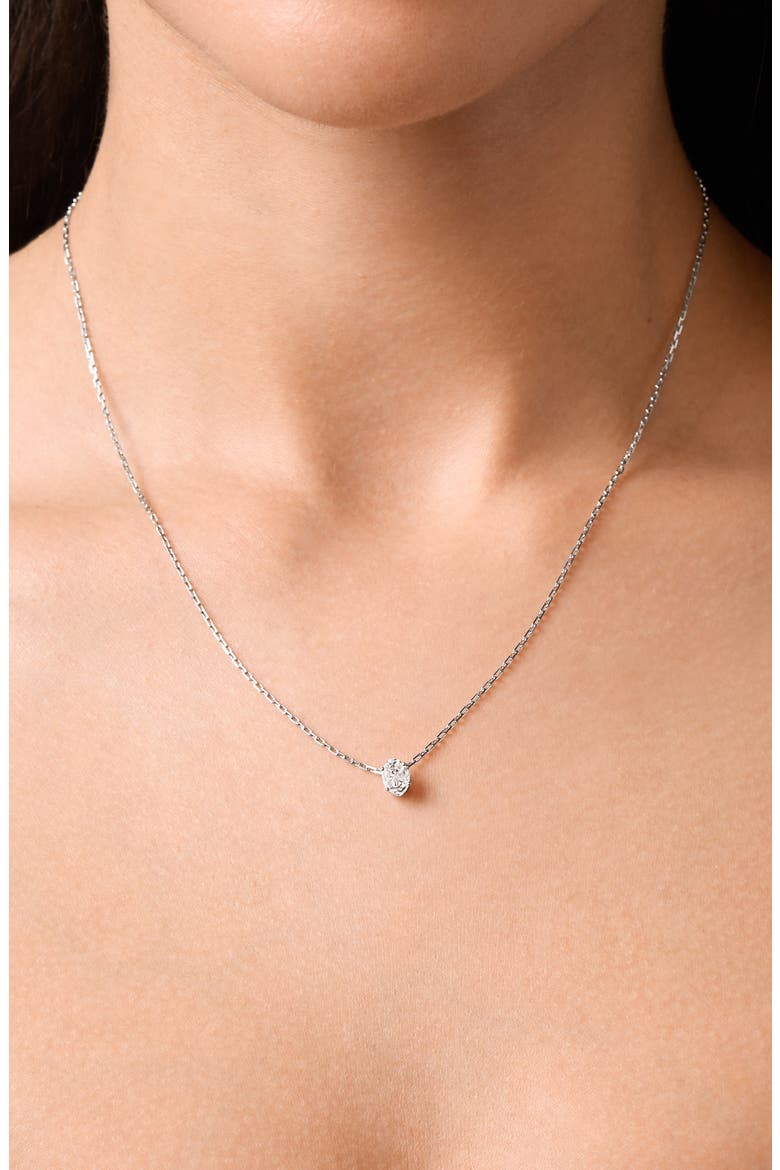 Mika Pie-Cut Diamond Pendant Necklace, Alternate, color, 18K WHITE GOLD