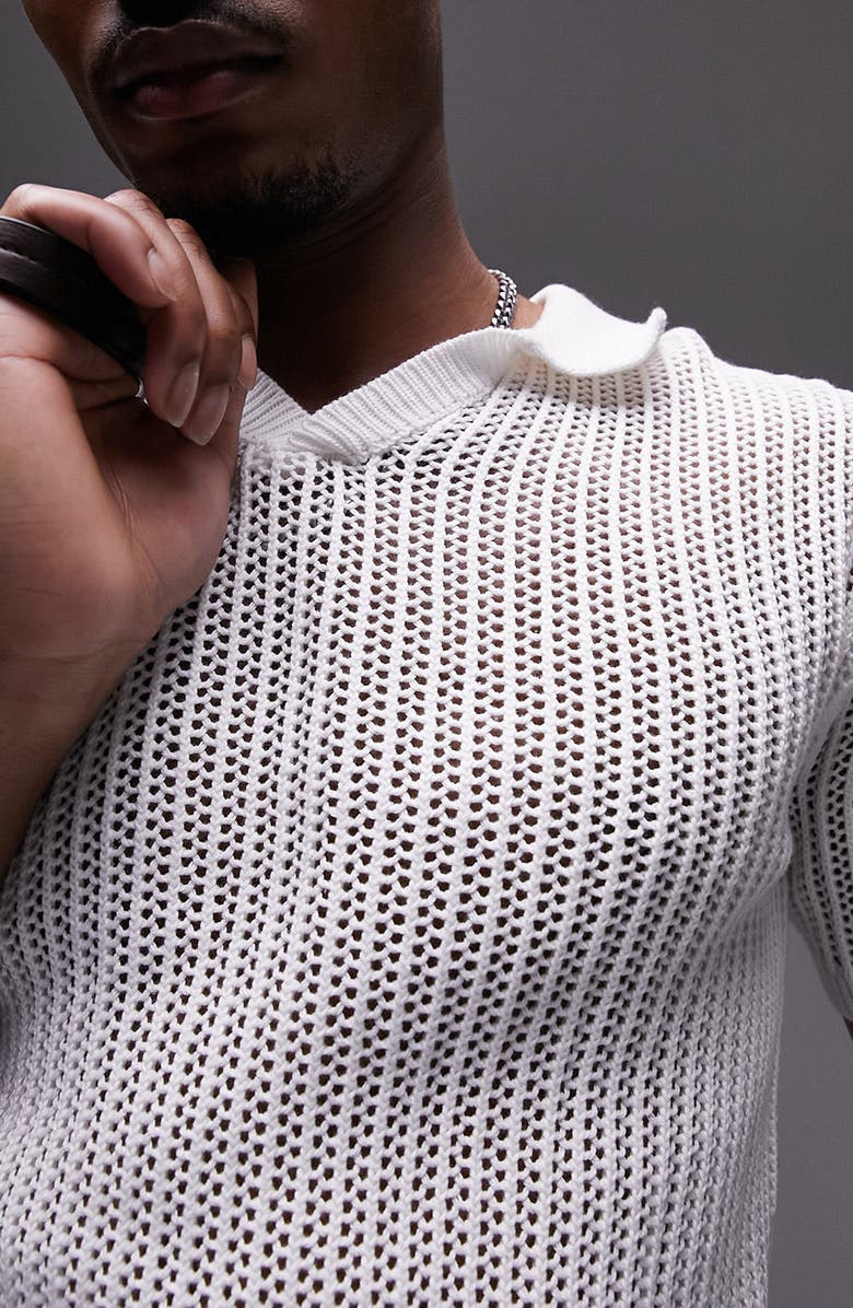 Topman Crochet Polo, Alternate, color, 