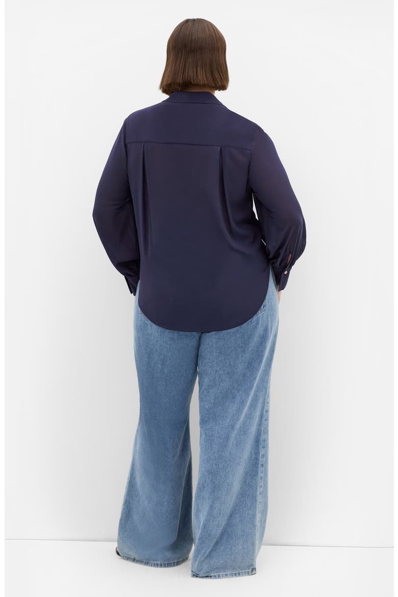 Jane Tie Hem Shirt, Alternate, color, NAVY