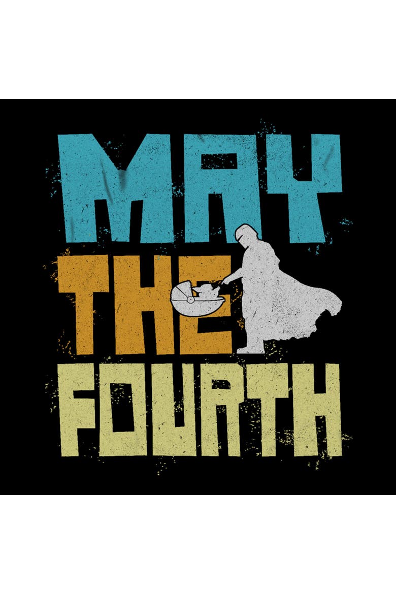 Men's Distressed Splatter May The Fourth Short Sleeve Graphic T-Shirt, Alternate, color, Black