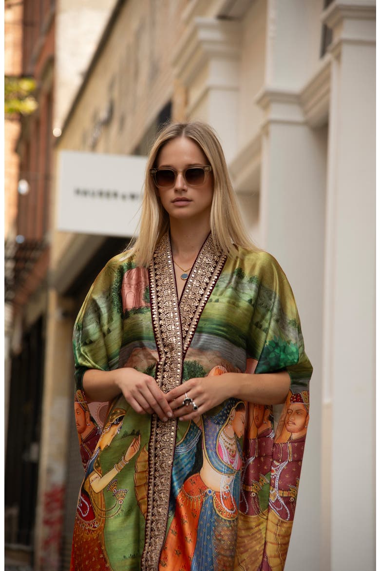 Mumtaz Satin Jacket, Alternate, color, GREEN