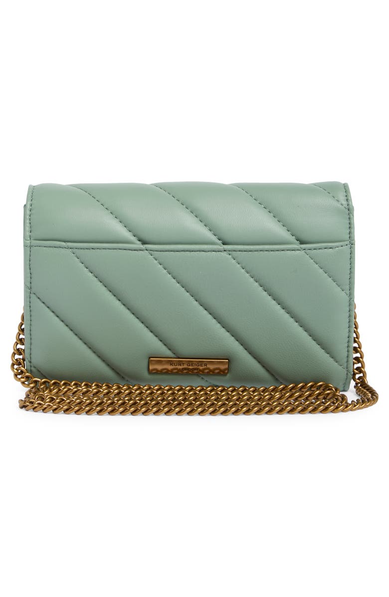Kurt Geiger London Soho Quilted Leather Wallet on a Chain, Alternate, color,