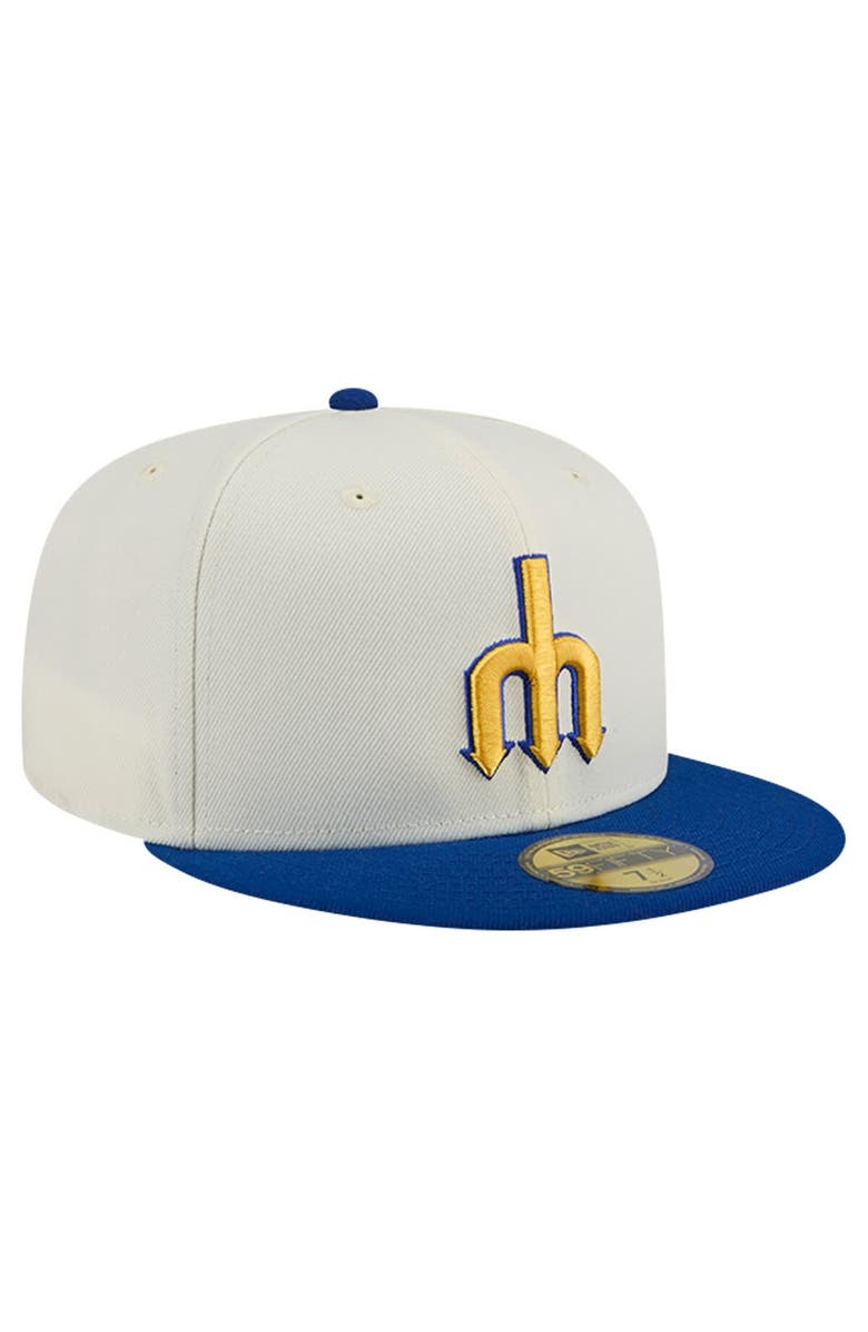 New Era Men's New Era Cream Seattle Mariners Cooperstown Collection Chrome 59FIFTY Fitted Hat, Alternate, color,