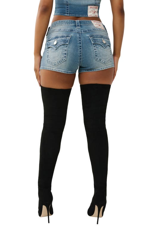 True Religion Patch Pocket Denim Shorts In Blue