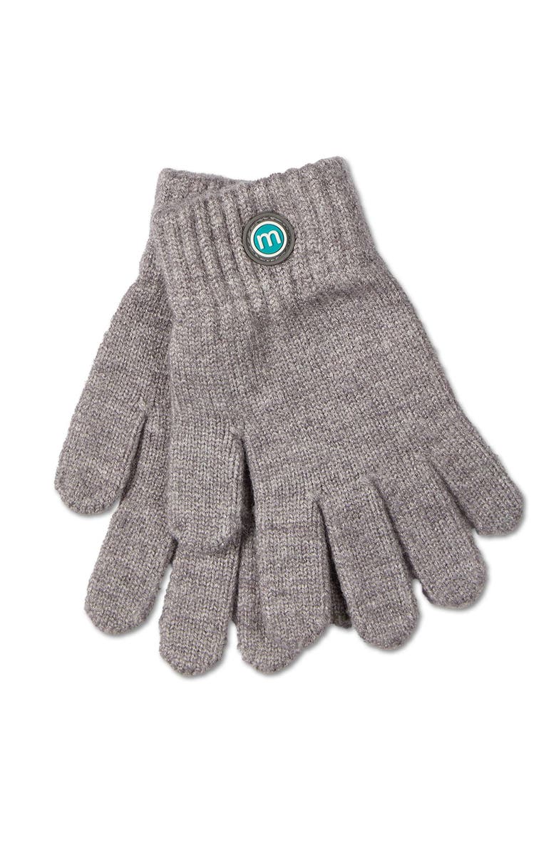 MeMoi Kids' Knit in Bow Gloves, Main, color, Med Gray Heather