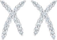 Bliss Diamond 1/2Ct T.W. Diamond Fashion Women's X Shape Lab Grown Earrings 10k Gold Studs