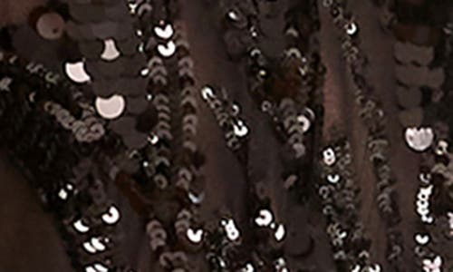 Dress The Population Paige Sequin Halter Gown In Black