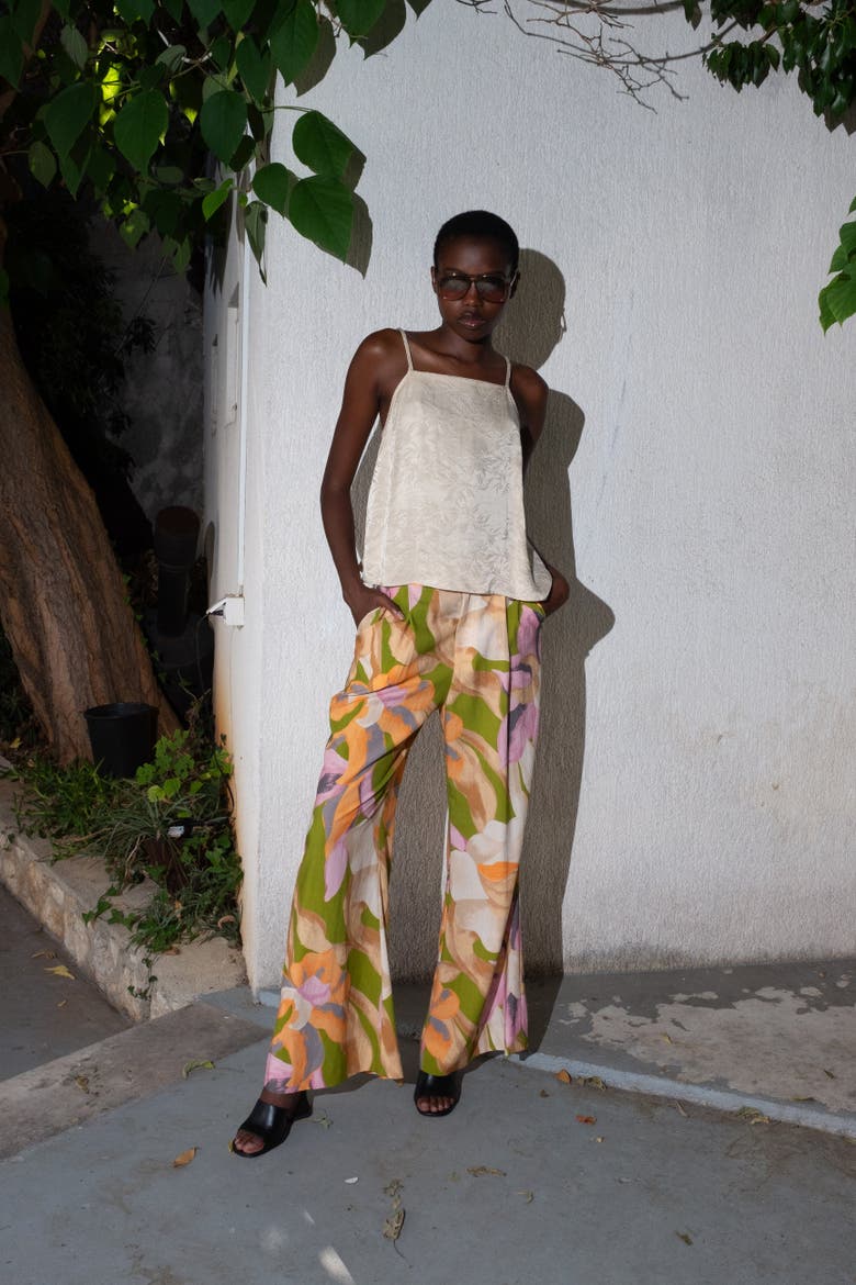Petra Print Wide Leg Pant, Alternate, color, Fresco Floral