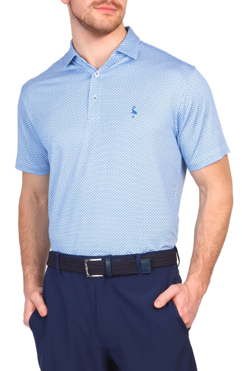 TailorByrd Mini Geo Print Performance Polo, Alternate, color, Blue