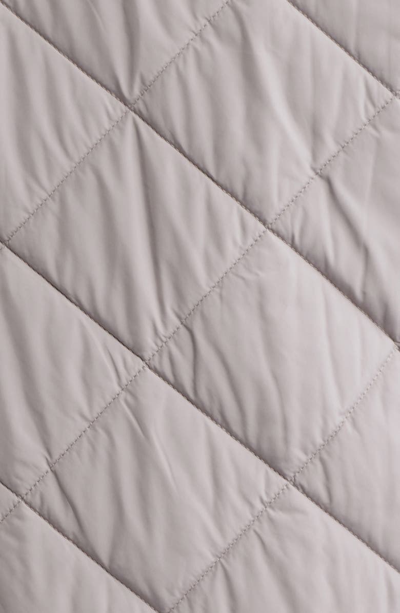 Bernardo Hooded Quilted Longline Jacket, Alternate, color, Ash
