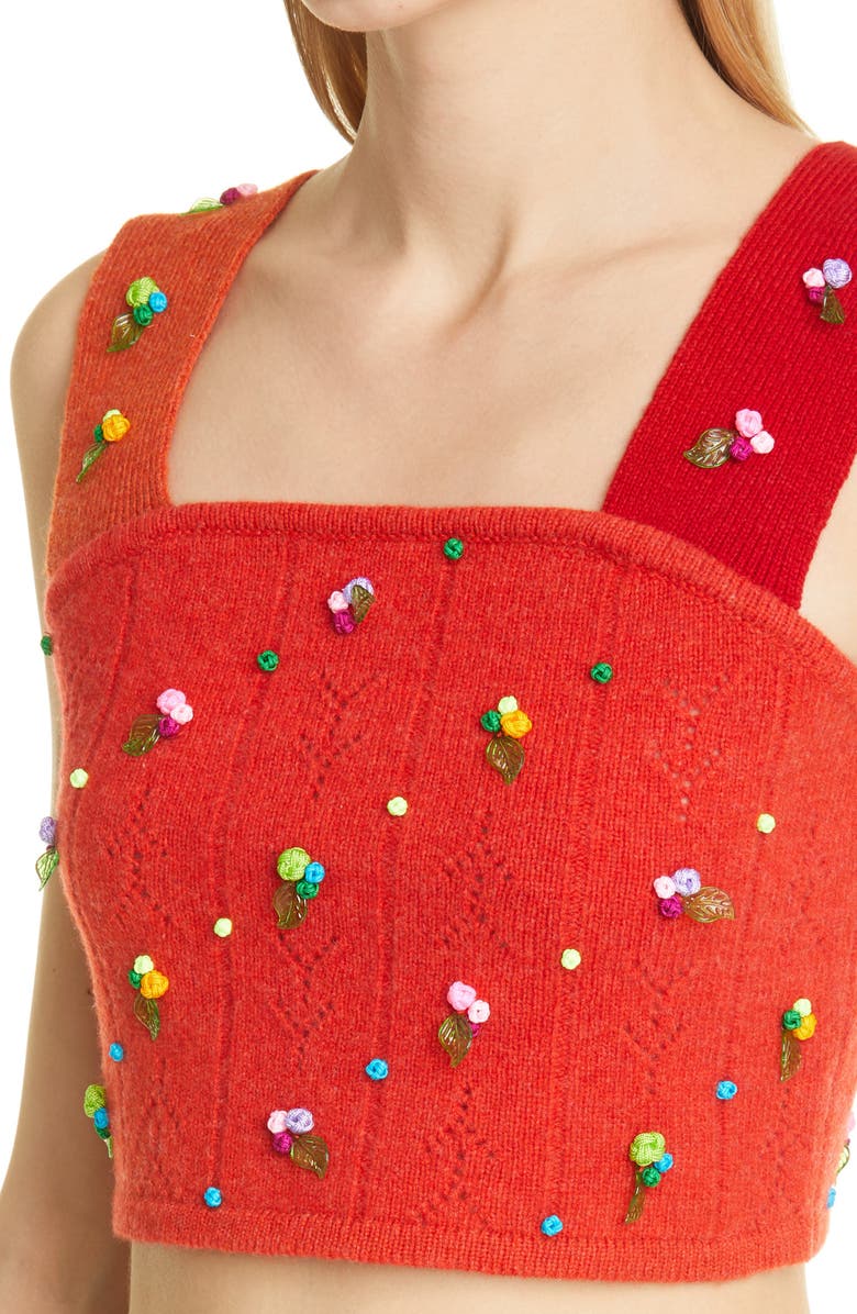 YanYan Rosie Pointelle Lambswool Crop Top, Alternate, color, 