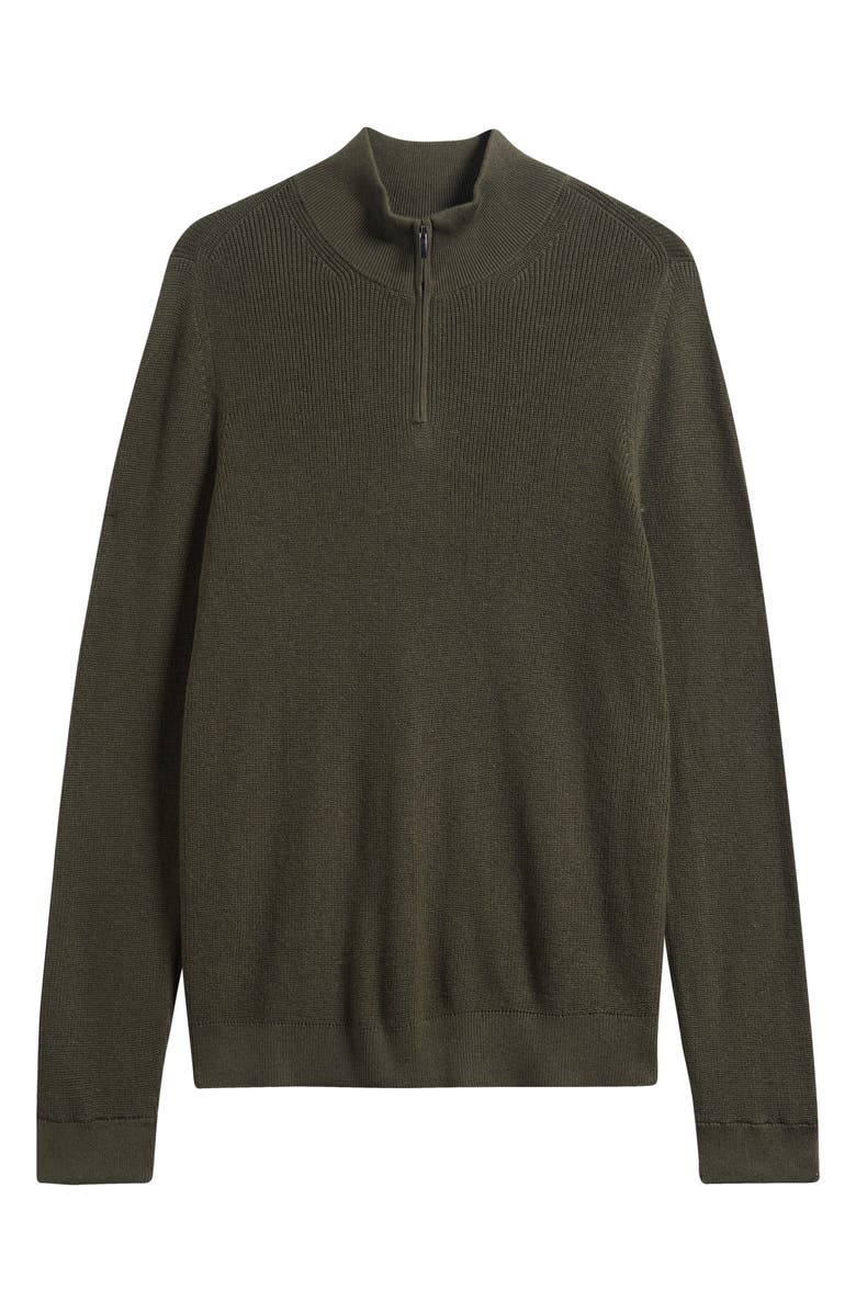 Nordstrom Cotton & Cashmere Quarter Zip Sweater, Alternate, color, Green Duffel