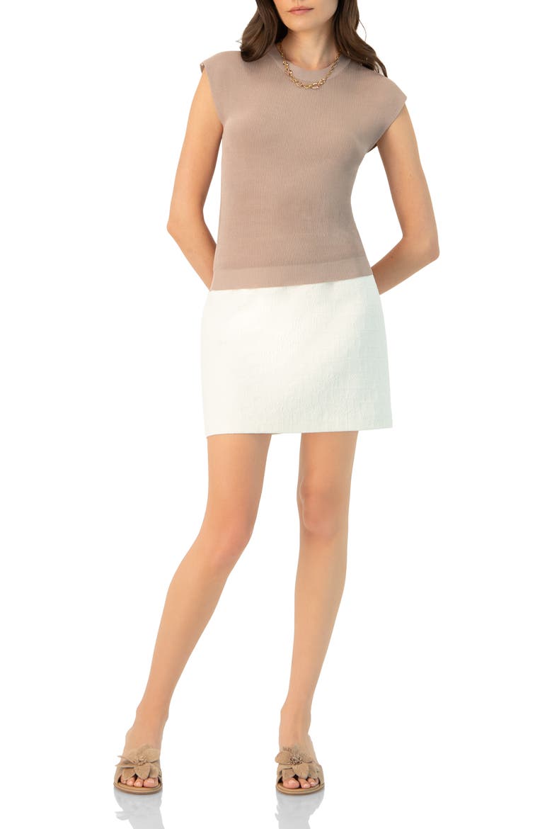 Short Jacquard Skirt with Side Zipper, Alternate, color, Ivory