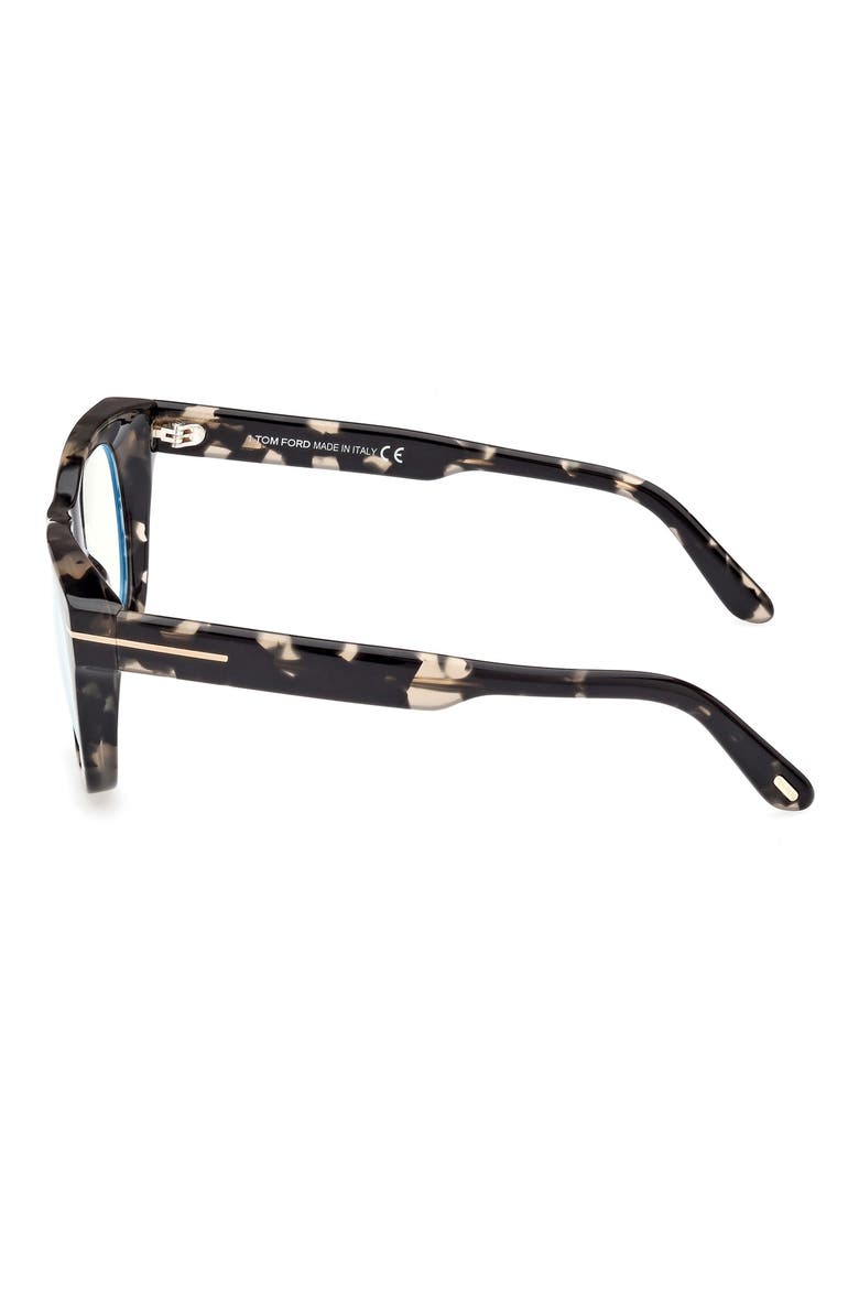 48mm Square Blue Light Blocking Glasses, Alternate, color, BLACK/OTHER