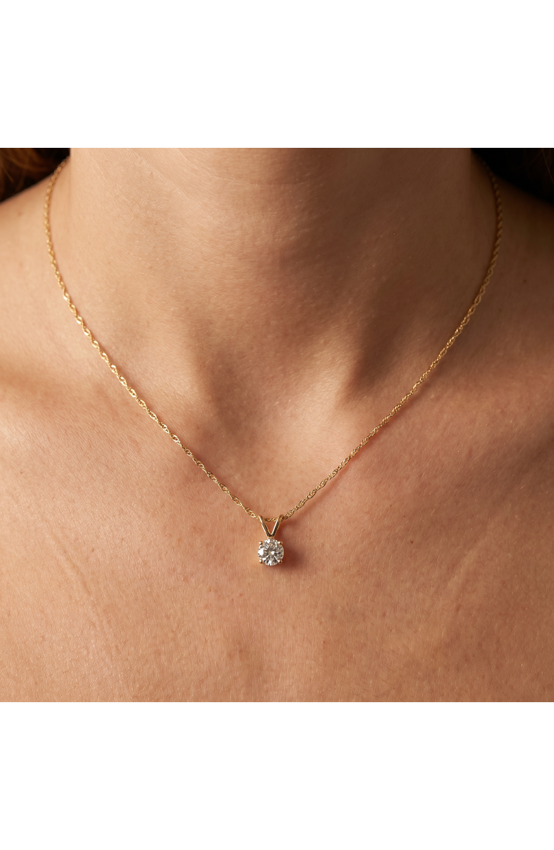 Bliss Diamond 1/5Ct Lab Grown Solitaire Diamond Pendant 14k Gold Necklace, Alternate, color, 14K Yellow Gold