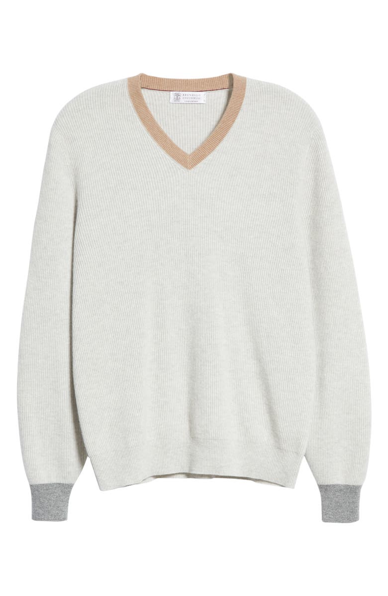 Brunello Cucinelli Cashmere V-Neck Sweater, Alternate, color,