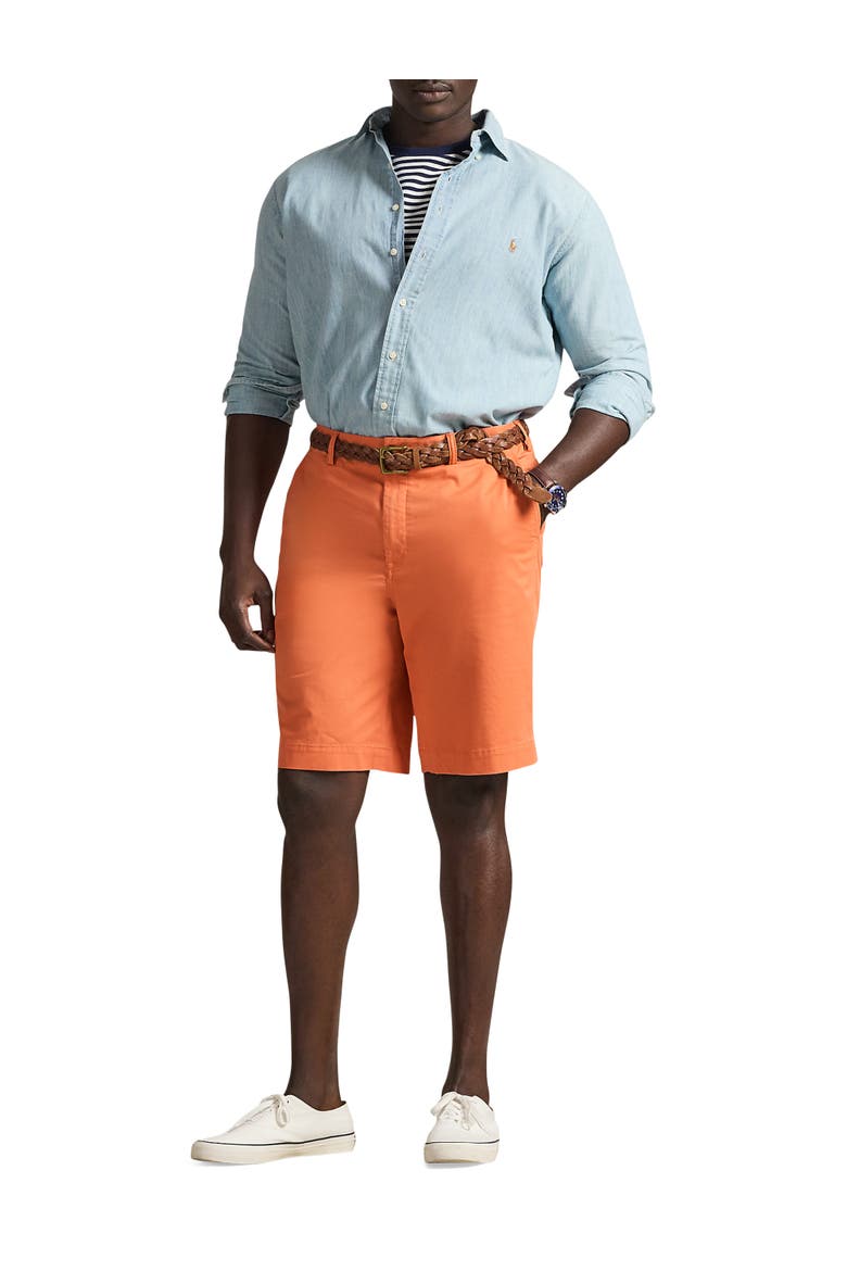 Big & Tall Stretch Twill Shorts, Alternate, color, DEEP MANGO