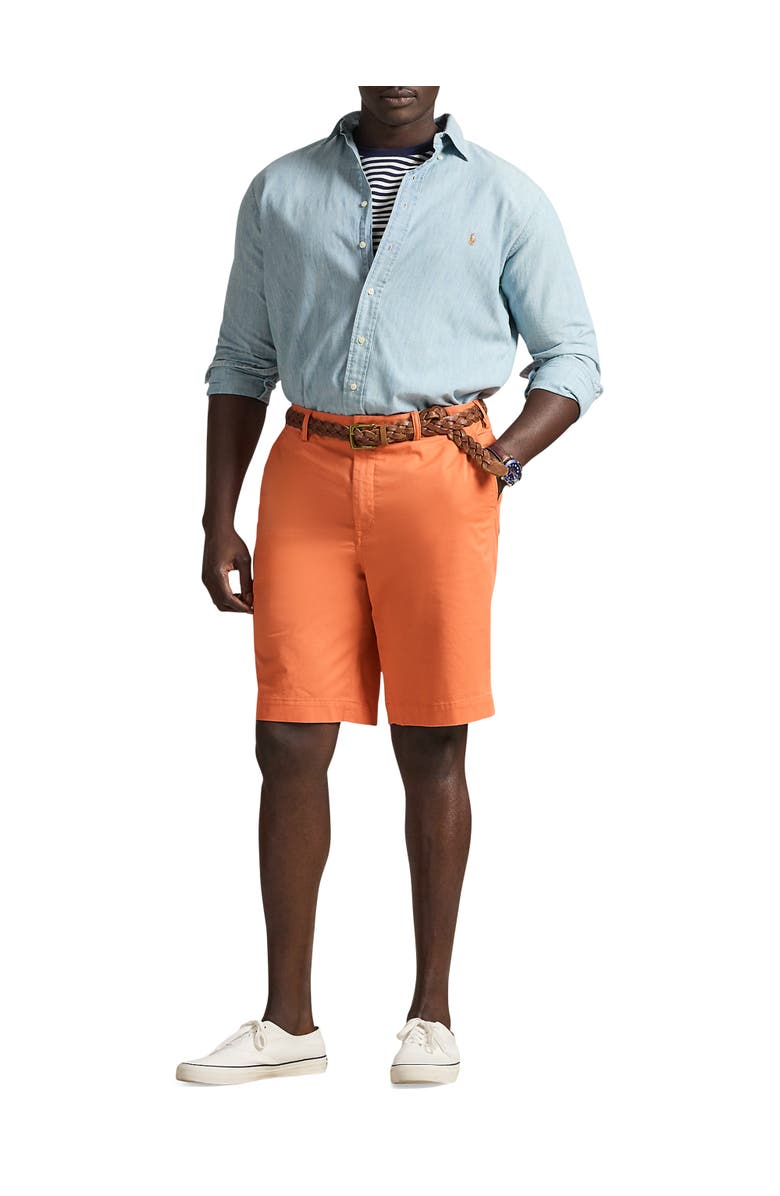 Polo Ralph Lauren Big & Tall Stretch Twill Shorts, Alternate, color, Deep Mango