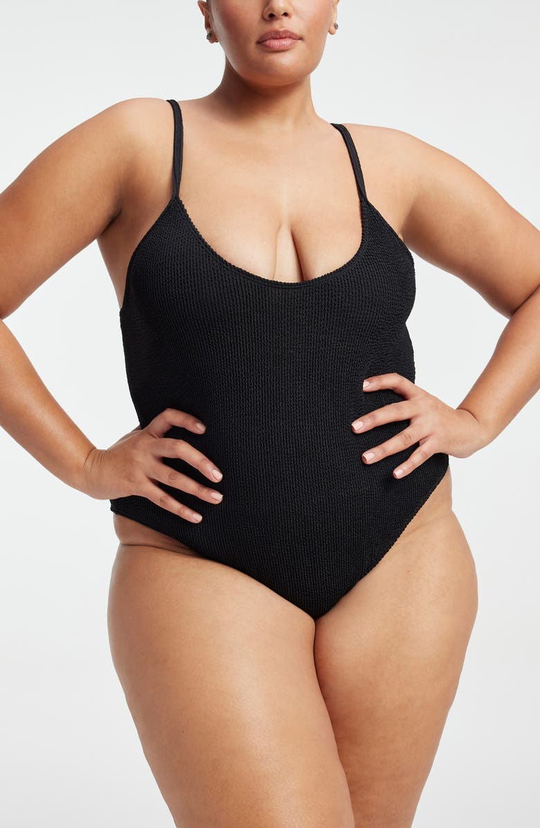 Good American Always Fits One-Piece Swimsuit, Alternate, color, Black002