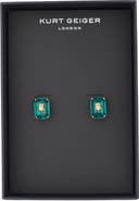 Kurt Geiger London Emerald Cut Crystal Eagle's Head Stud Earrings