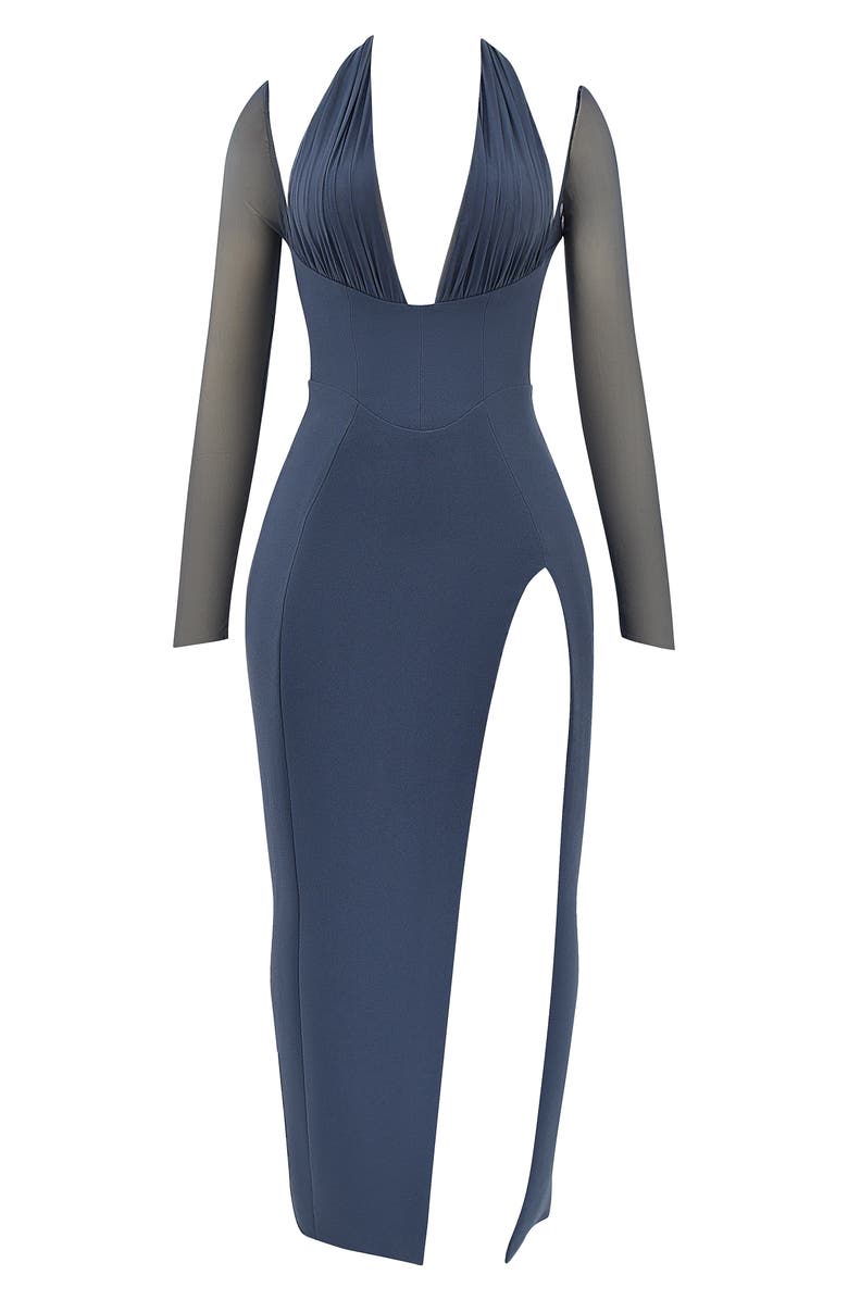 HOUSE OF CB Evangelina Plunge Long Sleeve Cocktail Dress, Alternate, color, 