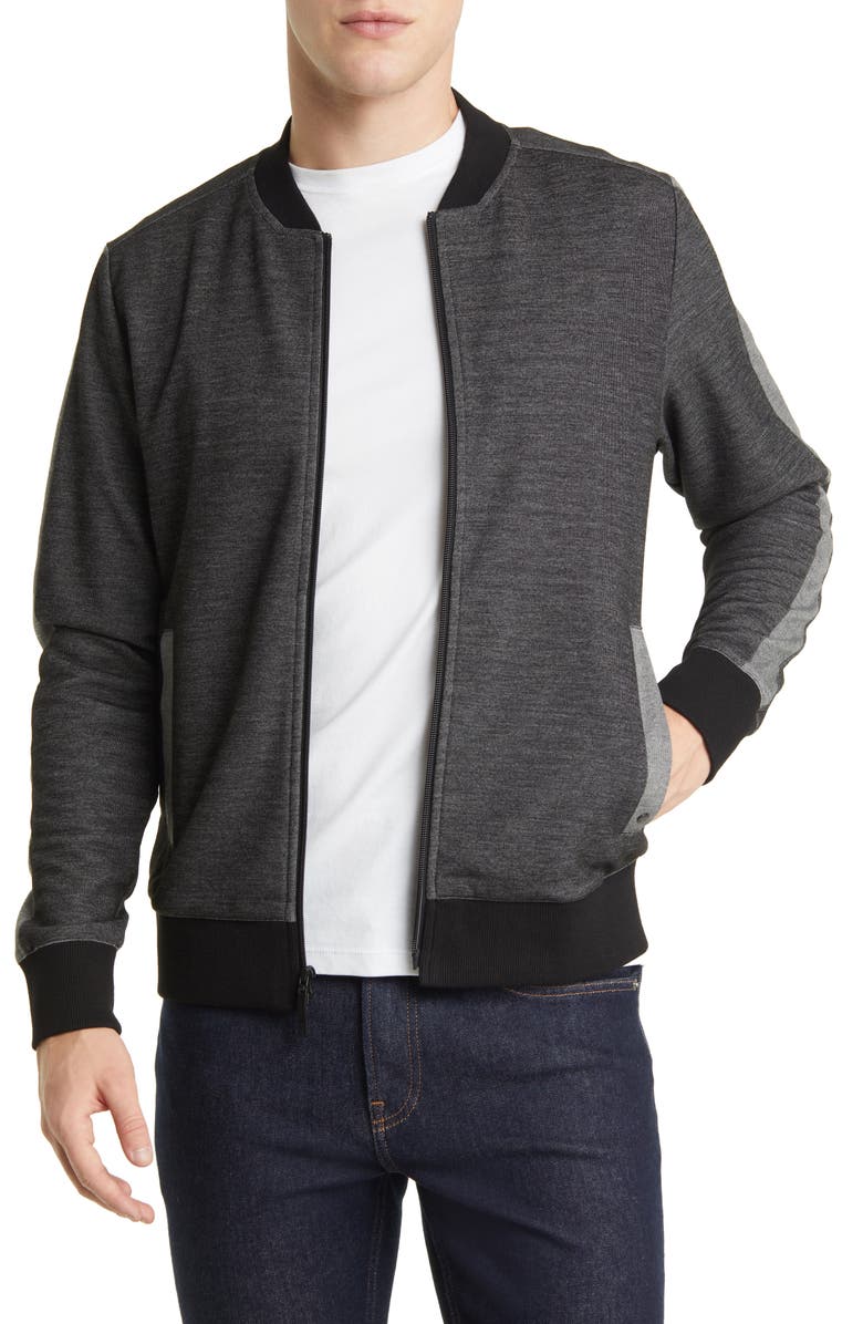 Robert Barakett Stanstead Knit Track Jacket, Main, color, Black