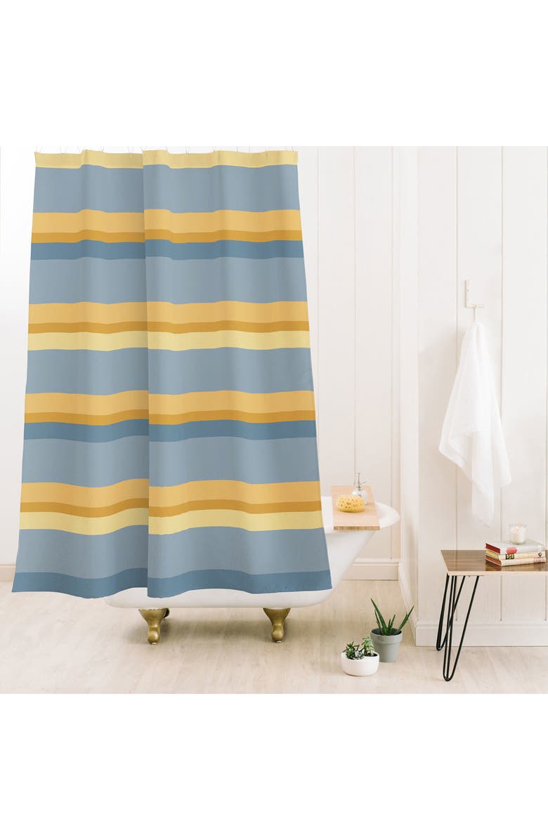 Deny Designs Retro Stripe Print XXXIII Shower Curtain, Alternate, color, Orange