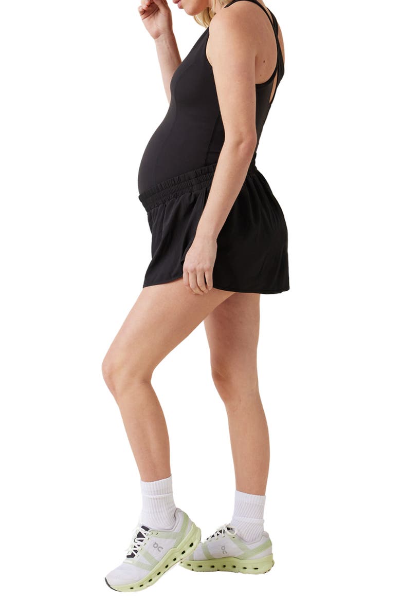 Racerback Active Maternity Dress, Alternate, color, BLACK