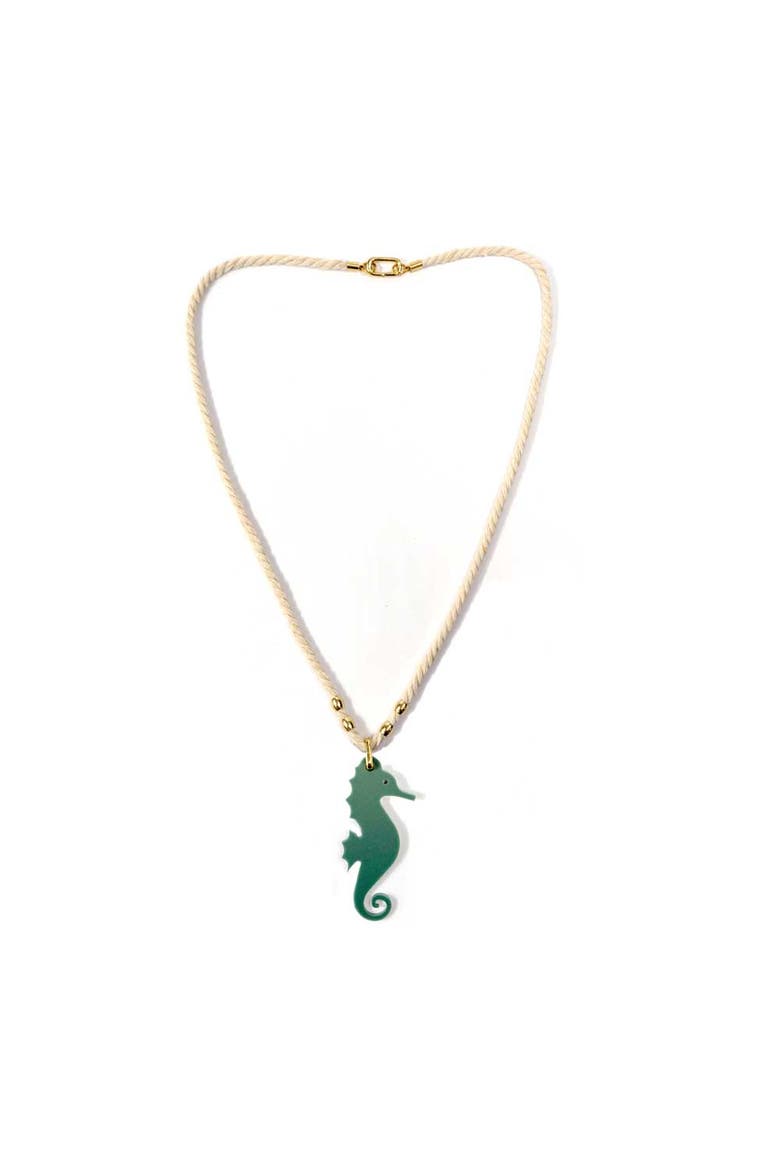 Rope Seahorse Necklace, Main, color, Ivory