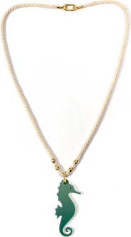 By Lilla Rope Seahorse Necklace