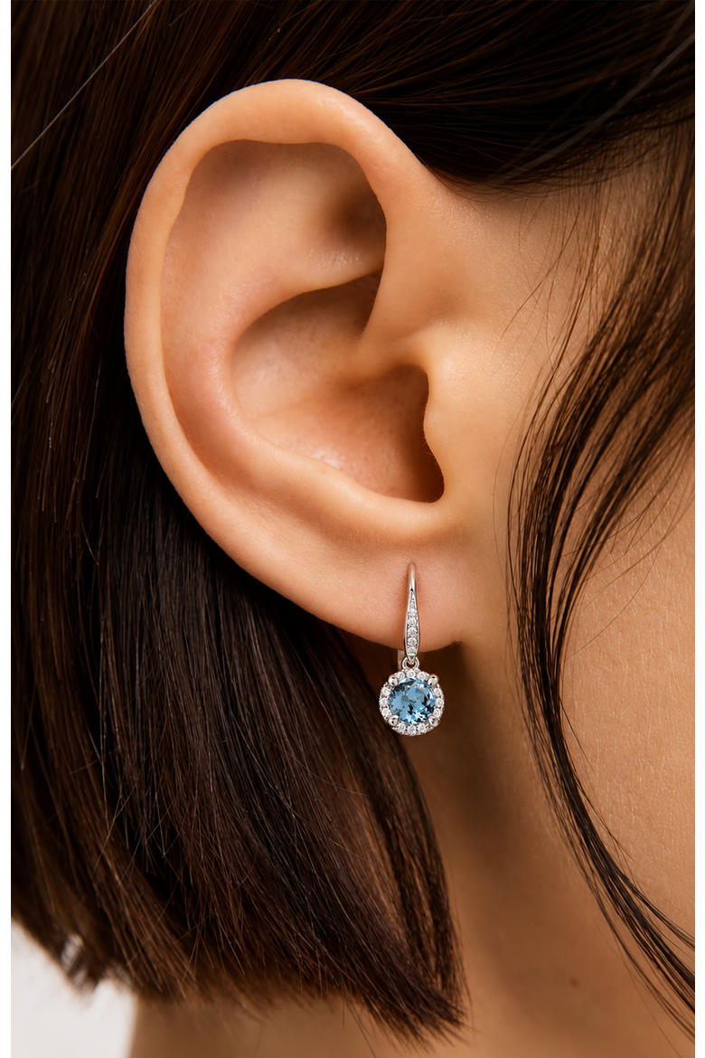 Azure Blue drop sterling silver earrings, Alternate, color, Blue