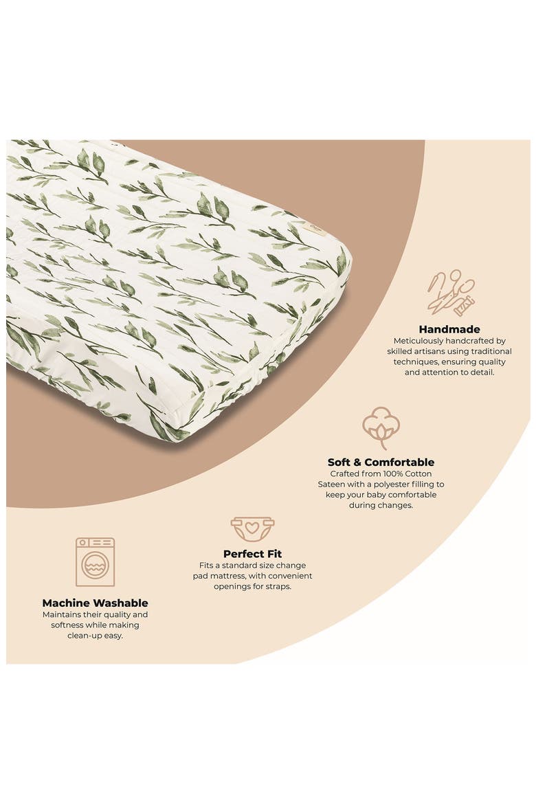 Quilted Changing Pad Cover, Alternate, color, WHITE