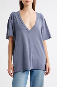 Free People Nina V-Neck Cotton T-Shirt